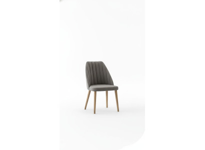 Luxury gray fabric kitchen chair with medium softness in wood