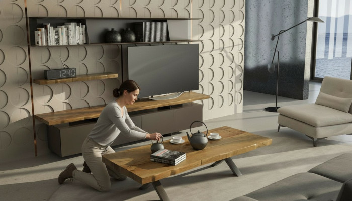Wood coffee table modern living room furniture luxury side table TV stand