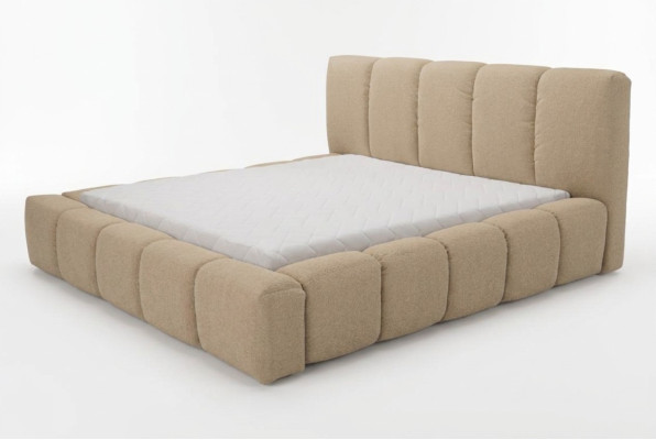Bed Gray Double Bed Bedroom Wood Furniture Design Upholstery Fabric New