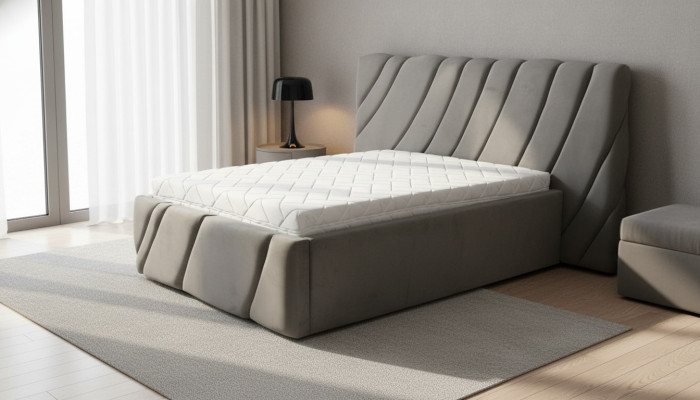 Gray bed velvet beds double bed 140x200 design beds hotel furnishings