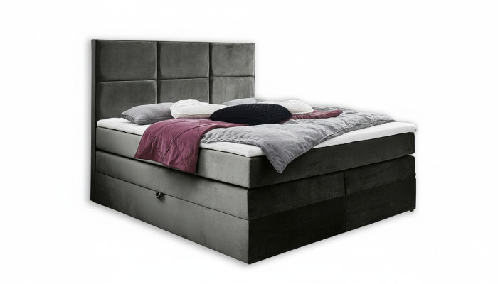 Gray stylish double bedroom wooden furniture design elegant upholstery fabric