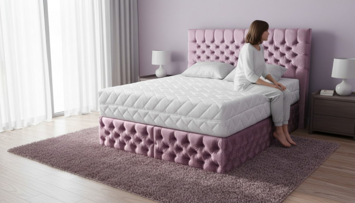 Chesterfield pink double bedroom wooden furniture design elegant upholstery fabric