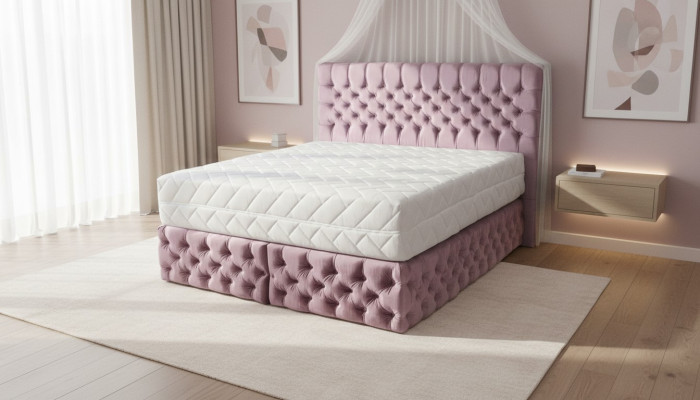 Chesterfield pink double bedroom wooden furniture design elegant upholstery fabric