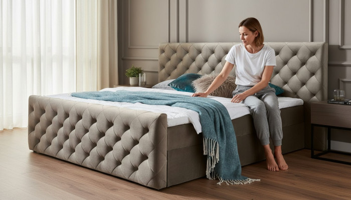 Chesterfield Velvet Beds Double Bed 160x200 Design Beds Hotel Furnishing