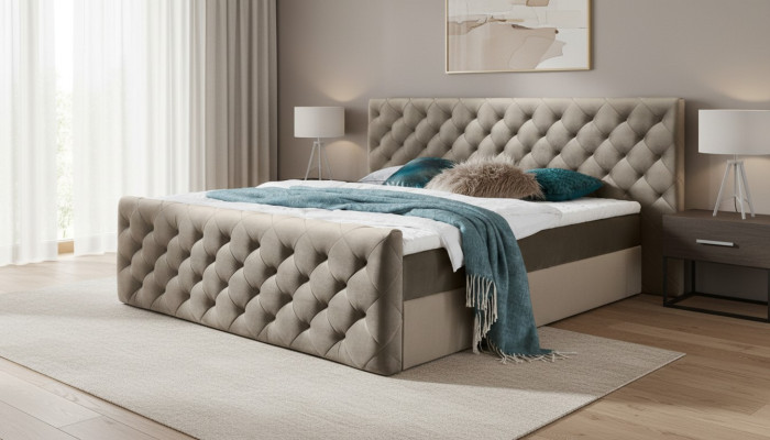 Chesterfield Velvet Beds Double Bed 160x200 Design Beds Hotel Furnishing