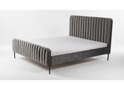Gray double bedroom wooden furniture design elegant fabric classic furniture new