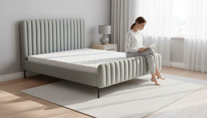 Gray double bedroom furniture design elegant fabric hotel furnishings