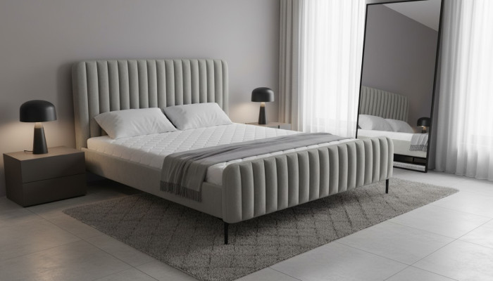 Gray double bedroom furniture design elegant fabric hotel furnishings
