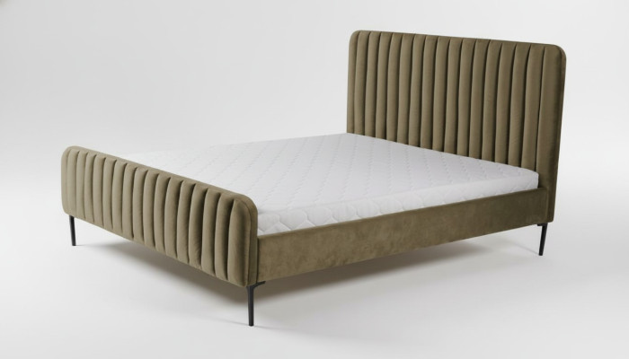 Green double bedroom wooden furniture design elegant fabric classic furniture