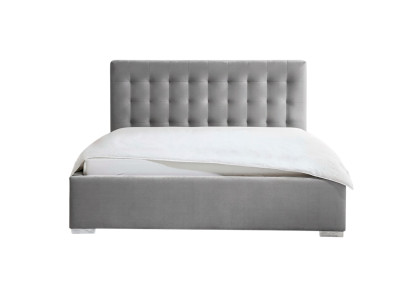 Wooden furniture double gray bedroom design elegant fabric classic furniture