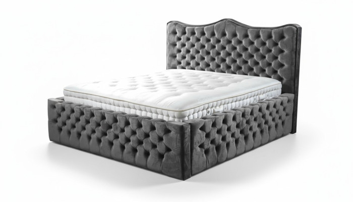 Chesterfield Velvet Bed Double Bed 160x200 Design Hotel Furnishings