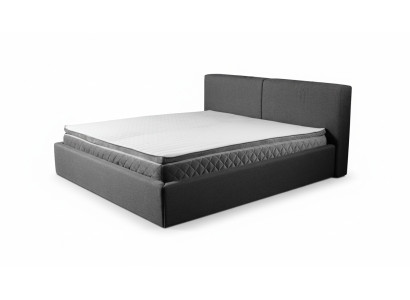 Gray double bed upholstered beds bed frame design elegant fabric bed