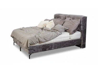 Gray double bed modern bedroom furniture designer textile beds new