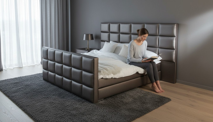 Gray Double Bed Modern Bedroom Beds Elegant Leather Beds New