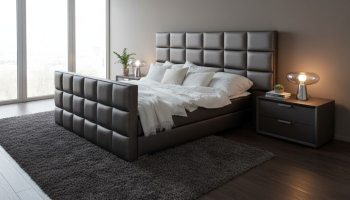 Gray Double Bed Modern Bedroom Beds Elegant Leather Beds New