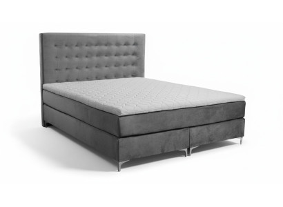 Gray double bed classic bedroom furniture design elegant fabric new