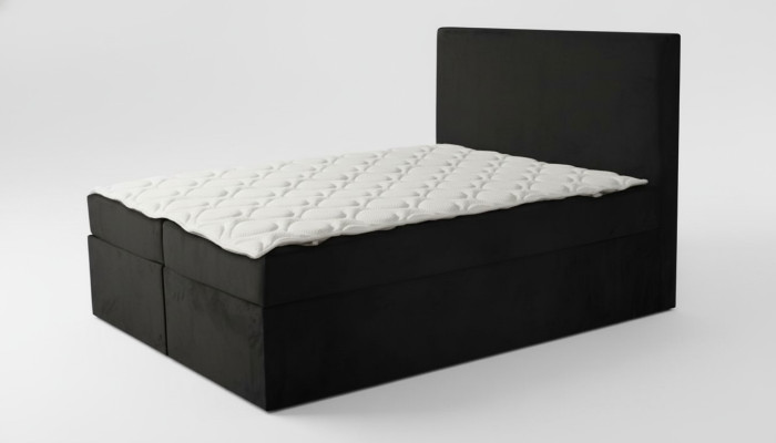 Black double bed classic bedroom furniture design elegant fabric new