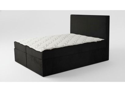 Black double bed classic bedroom furniture design elegant fabric new