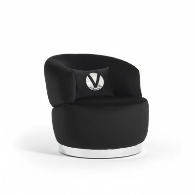 Black armchair 1-seat textile living room luxury new design armchair modern armchair