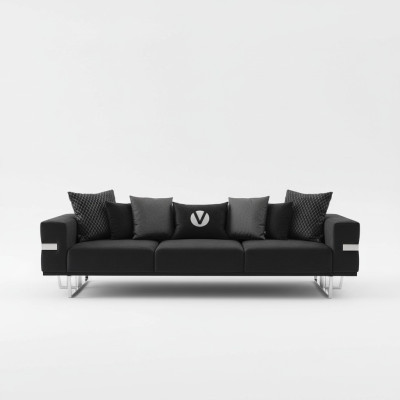 Living room couch couches upholstery sofas XXL design sofa 4-seater textile big new