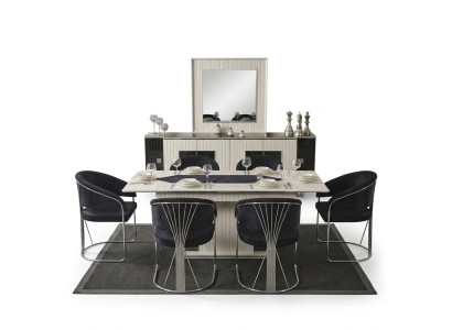 Dining room dining table chair 6x chairs table tables metal dining group set 7-piece new