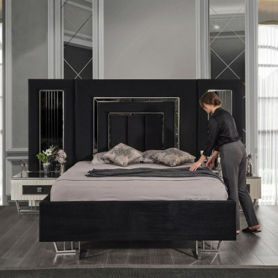 Bedroom bed 2x nightstands luxury beds set complete design furniture 3-piece