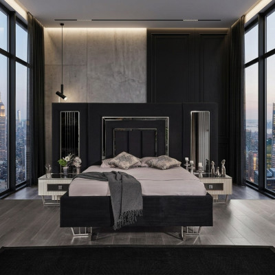 Bedroom bed 2x nightstands luxury beds set complete design furniture 3-piece