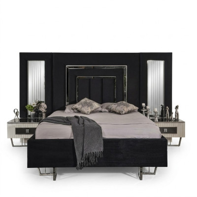 Bedroom bed 2x nightstands luxury beds set complete design furniture 3-piece