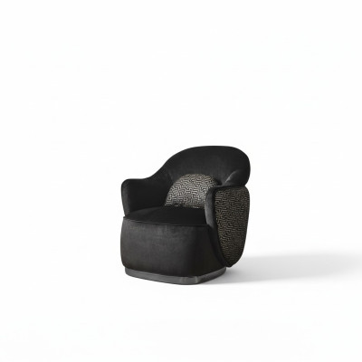 Armchair 1-seater black luxury design living room modern elegant upholstery new