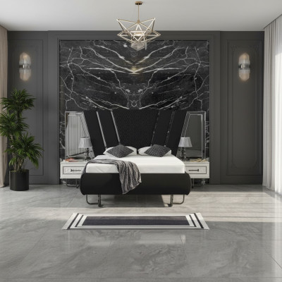 Bedroom bed 2x nightstands luxury beds set complete design furniture 3-piece