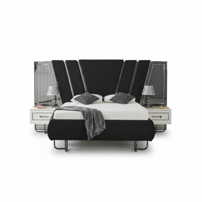 Bedroom bed 2x nightstands luxury beds set complete design furniture 3-piece