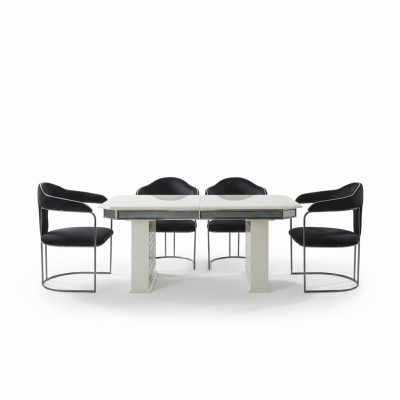 Complete Set Dining Table 4x Chairs Dining Room Set Dining Group Wood Table Tables 5-piece Set