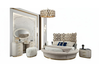 Round bed round design beds leather double luxury hotel frame sleeping room