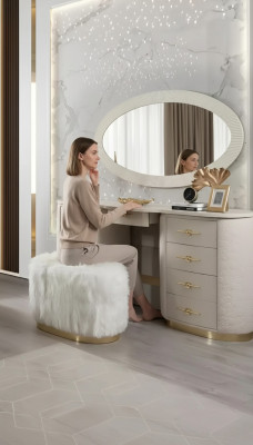 Makeup table set console mirror bedroom furniture design stool set new