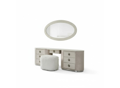 Makeup table set, console mirror, bedroom furniture design, stool set, new