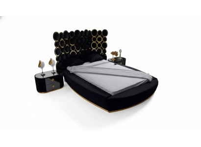 Designer bed luxury textile beds bedroom double bed 200x200cm bed frame
