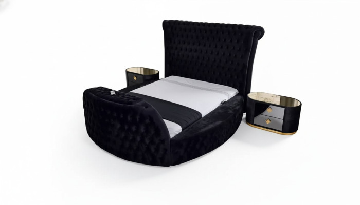 Bed black Chesterfield modern hotel bed double bed modern upholstered bed