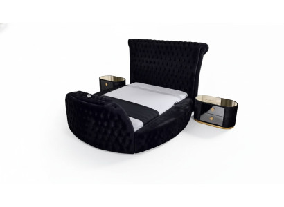 Bed black Chesterfield modern hotel bed double bed modern upholstered bed