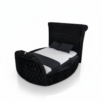 Modern Chesterfield bed in luxurious black color