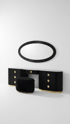 Oval vanity table console table with stool bedroom tables dressing tables