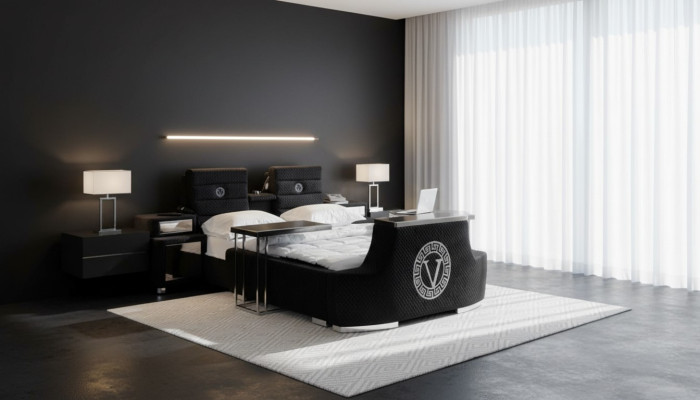 Modern double bed blue luxury double bed modern design bed frame new
