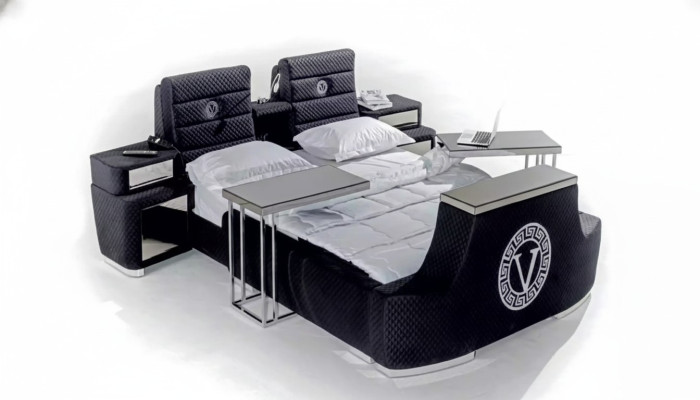 Modern double bed blue luxury double bed modern design bed frame new