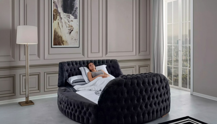 Black Chesterfield Bed Design Upholstered Furniture Hotel Luxury Beds Lift Media