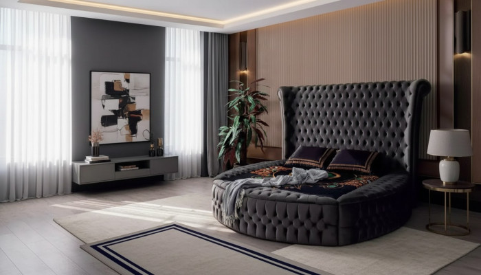 Chesterfield Bed Upholstered Bed Luxury Bedroom Design Beds Textile Velvet New