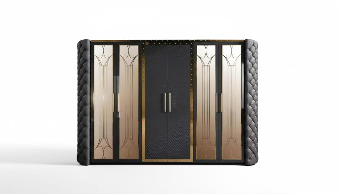 Wardrobe Closet Chesterfield Designer Cabinets Upholstered 315cm