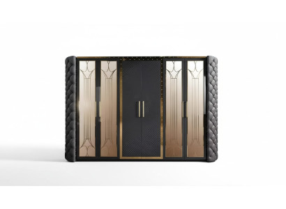 Wardrobe Closet Chesterfield Designer Cabinets Upholstered 315cm