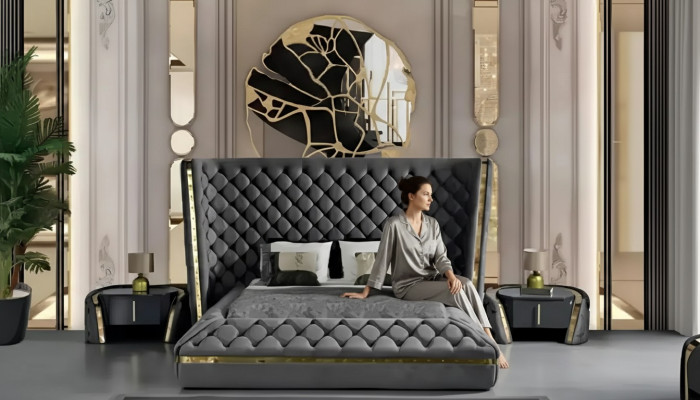 Luxury bedroom bed upholstery design luxury double hotel beds Chesterfield