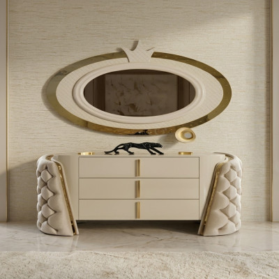 Makeup table mirror luxury console dresser bedroom wood modern design