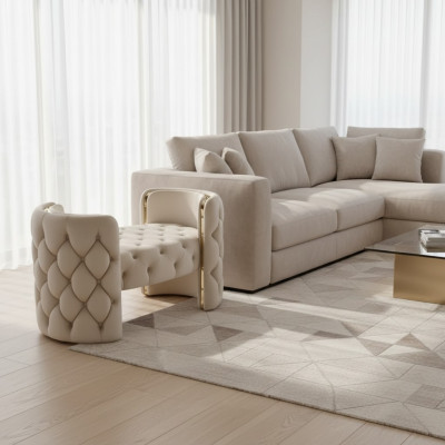 Modern stool upholstered foot furniture living room white design ottoman new