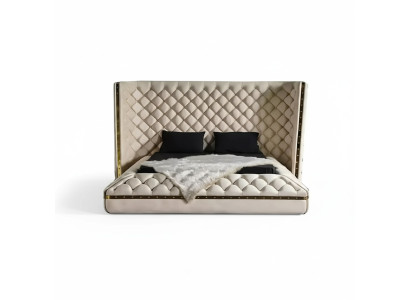 Bed white Chesterfield modern hotel bed double bed new modern bed